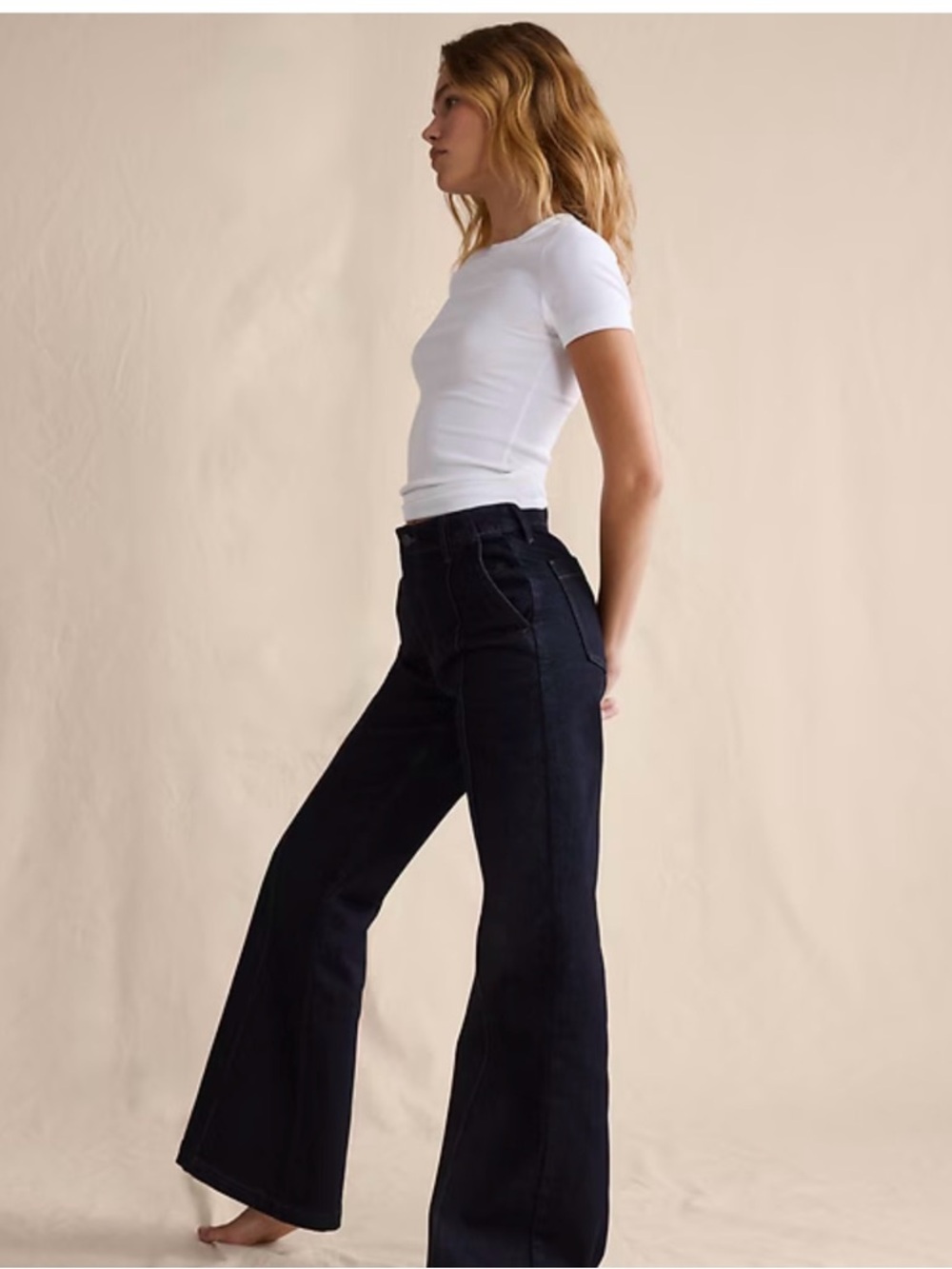 Banana Republic W6 urban flare leg dark wash jean